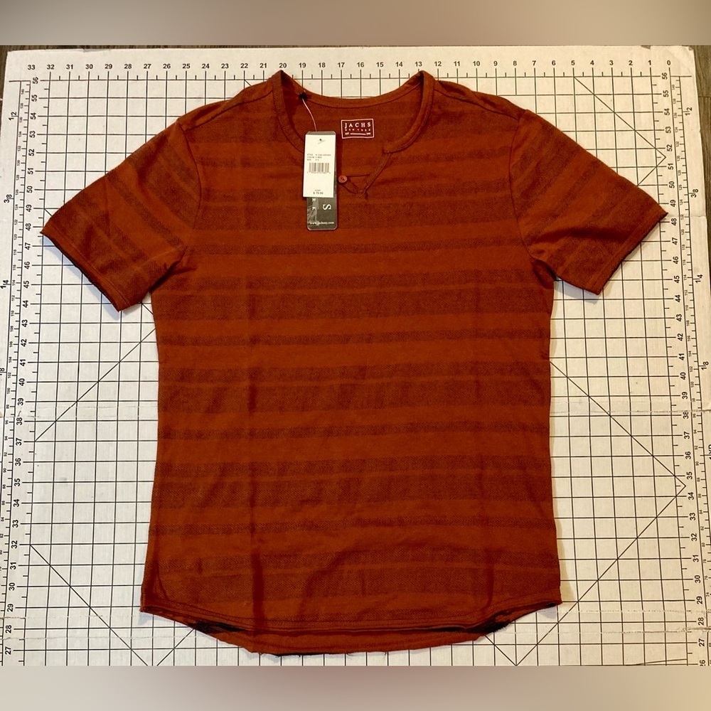 NWT Jachs New York Men’s Small Red Striped Short Sleeve Shirt